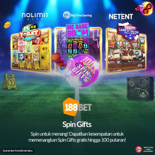 188BET Spin Gifts - 100 Putaran Slot Gratis
